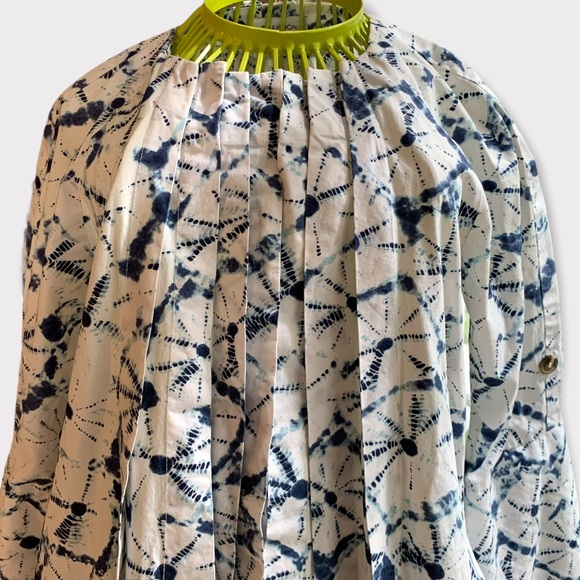 Thakoon For Target Long Sleeve Shibori Button Down Bohemian Cotton Dress - Picture 2 of 16